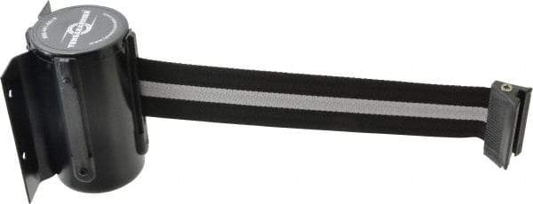 Tensator - 4-1/2" High x 90" Long Wall Mount Tensabarrier - Steel, Black Powdercoat Finish, Black, Use with Tensabarrier - Americas Industrial Supply