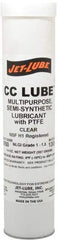 Jet-Lube - 14 oz Cartridge Synthetic General Purpose Grease - Clear, Food Grade, 400°F Max Temp, NLGIG 1-1/2, - Americas Industrial Supply