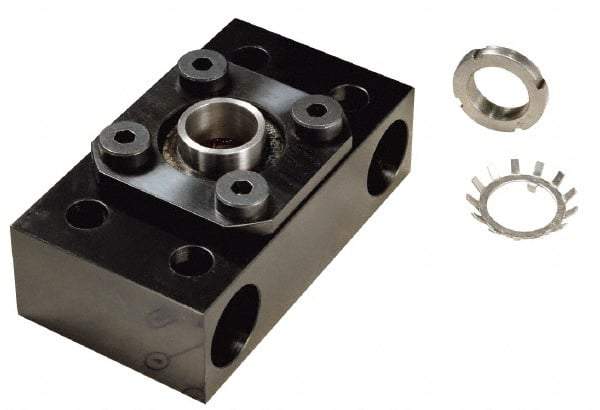 Nook Industries - 2" Flange OD x 0.28" Thickness Precision Acme Mounting Flange - For 3/8-4, 3/8-10 Bars, 4 Mounting Holes, Aluminum - Americas Industrial Supply