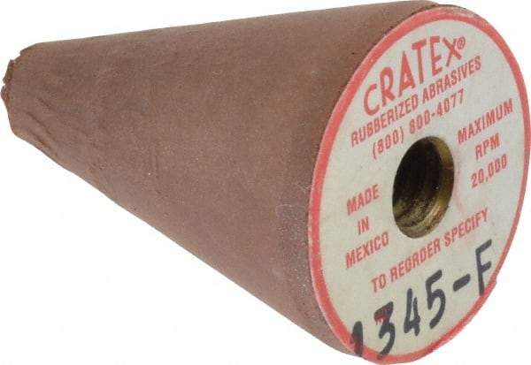 Cratex - 7/8" Max Diam x 1-1/4" Long, Taper, Rubberized Point - Fine Grade, Silicon Carbide, 1/4" Arbor Hole, Unmounted - Americas Industrial Supply