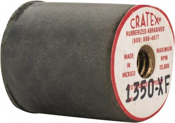 Cratex - 7/8" Max Diam x 1" Long, Cylinder, Rubberized Point - Very Fine Grade, Silicon Carbide, 1/4" Arbor Hole, Unmounted - Americas Industrial Supply