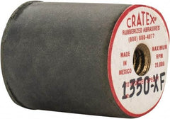 Cratex - 7/8" Max Diam x 1" Long, Cylinder, Rubberized Point - Very Fine Grade, Silicon Carbide, 1/4" Arbor Hole, Unmounted - Americas Industrial Supply