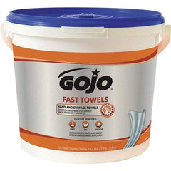 GOJO - Pre-Moistened Hand Cleaning Wipes - Center Pull, 11" x 7-3/4" Sheet Size, Blue - Americas Industrial Supply