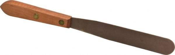 Ampco - 1" Wide Nickel Copper Spatula - Stiff, Wood Handle, 10-1/4" OAL - Americas Industrial Supply