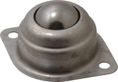 Value Collection - 1 Inch Diameter, Oval, Stainless Steel Ball Transfer - 1.1875 Inch Mount Height, 125 Lb. Capacity - Americas Industrial Supply
