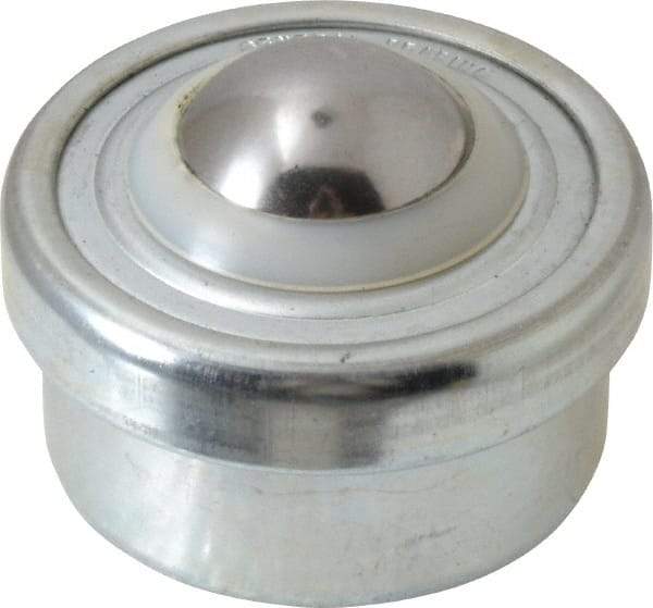 Value Collection - 1 Inch Diameter, Round, Carbon Steel Ball Transfer - 2 Inch Overall Diameter, 1.4375 Inch Mount Height, 125 Lb. Capacity - Americas Industrial Supply