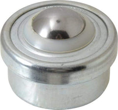 Value Collection - 1 Inch Diameter, Round, Carbon Steel Ball Transfer - 2 Inch Overall Diameter, 1.4375 Inch Mount Height, 125 Lb. Capacity - Americas Industrial Supply