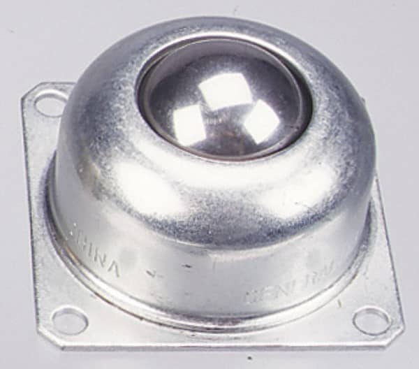 Value Collection - 1-1/2 Inch Diameter, Square, Stainless Steel Ball Transfer - 1.8125 Inch Mount Height, 250 Lb. Capacity - Americas Industrial Supply