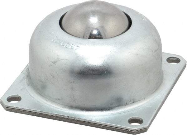 Value Collection - 1-1/2 Inch Diameter, Square, Carbon Steel Ball Transfer - 1.8125 Inch Mount Height, 250 Lb. Capacity - Americas Industrial Supply