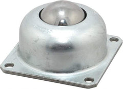 Value Collection - 1-1/2 Inch Diameter, Square, Carbon Steel Ball Transfer - 1.8125 Inch Mount Height, 250 Lb. Capacity - Americas Industrial Supply