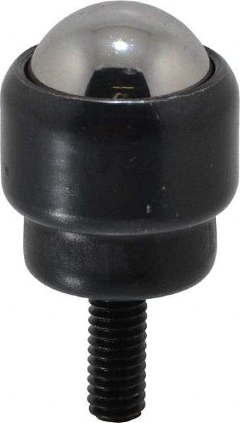 Value Collection - 1 Inch Diameter, Round, Carbon Steel Ball Transfer - 1.2188 Inch Overall Diameter, 1.4375 Inch Mount Height, 125 Lb. Capacity - Americas Industrial Supply