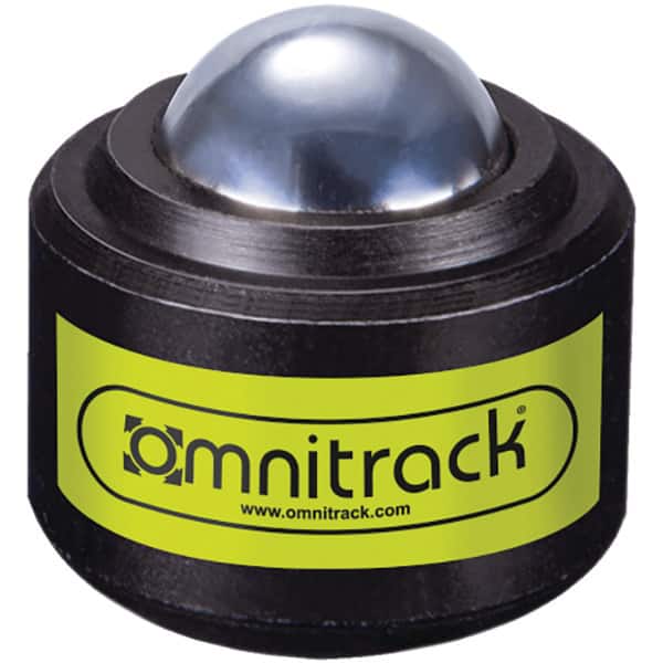 Value Collection - 1/2 Inch Diameter, Round, Chrome Steel Ball Transfer - 7/8 Inch Overall Diameter, 7/8 Inch Mount Height, 100 Lb. Capacity - Americas Industrial Supply