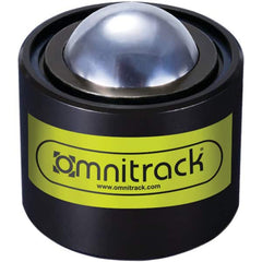 Value Collection - 1 Inch Diameter, Round, Chrome Steel Ball Transfer - 2 Inch Overall Diameter, 1-3/4 Inch Mount Height, 825 Lb. Capacity - Americas Industrial Supply