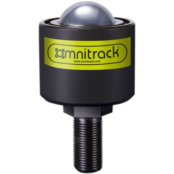 Value Collection - 1 Inch Diameter, Round, Chrome Steel Ball Transfer - 2 Inch Overall Diameter, 2 Inch Mount Height, 825 Lb. Capacity - Americas Industrial Supply