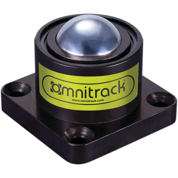 Value Collection - 1-1/2 Inch Diameter, Square, Chrome Steel Ball Transfer - 2-3/8 Inch Overall Diameter, 2-3/8 Inch Mount Height, 2,425 Lb. Capacity - Americas Industrial Supply
