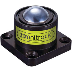 Value Collection - 1-1/2 Inch Diameter, Square, Chrome Steel Ball Transfer - 2-3/8 Inch Overall Diameter, 2-3/8 Inch Mount Height, 2,425 Lb. Capacity - Americas Industrial Supply