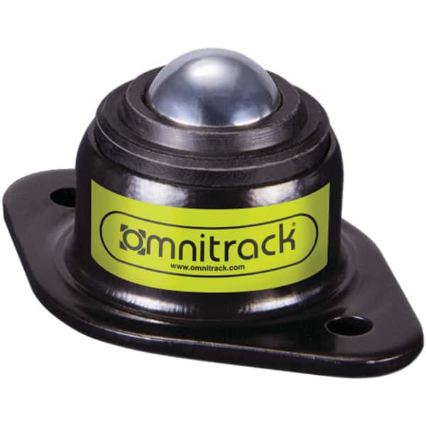 Value Collection - 1/2 Inch Diameter, Oval, Chrome Steel Ball Transfer - 1 Inch Overall Diameter, 7/8 Inch Mount Height, 100 Lb. Capacity - Americas Industrial Supply
