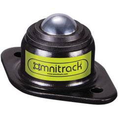 Value Collection - 1/2 Inch Diameter, Oval, Chrome Steel Ball Transfer - 1 Inch Overall Diameter, 0.3125 Inch Mount Height, 100 Lb. Capacity - Americas Industrial Supply