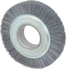 Weiler - 6" OD, 2" Arbor Hole, Crimped Nylon Wheel Brush - 1" Face Width, 1-1/4" Trim Length, 0.035" Filament Diam, 3,600 RPM - Americas Industrial Supply