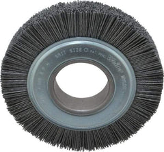 Weiler - 6" OD, 2" Arbor Hole, Crimped Nylon Wheel Brush - 1" Face Width, 1-1/4" Trim Length, 0.04" Filament Diam, 3,600 RPM - Americas Industrial Supply