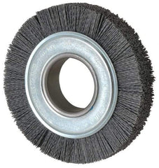 Weiler - 6" OD, 2" Arbor Hole, Crimped Nylon Wheel Brush - 1" Face Width, 1-1/4" Trim Length, 0.04" Filament Diam, 3,600 RPM - Americas Industrial Supply