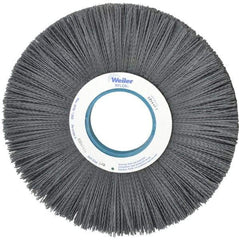 Weiler - 12" OD, 3-1/4" Arbor Hole, Crimped Nylon Wheel Brush - 1" Face Width, 3-5/16" Trim Length, 0.04" Filament Diam, 1,800 RPM - Americas Industrial Supply