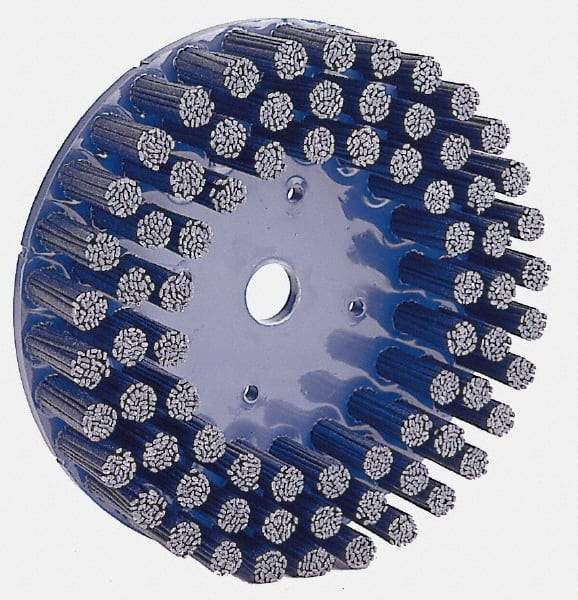 Weiler - 8" 120 Grit Silicon Carbide Crimped Disc Brush - Fine Grade, Plain Hole Connector, 1-1/2" Trim Length, 7/8" Arbor Hole - Americas Industrial Supply