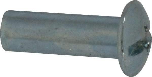 Made in USA - #10-24 Thread Barrel, Slotted/Phillips Drive, Steel Binding Post - Zinc-Plated Finish, 3/4" Long Barrel - Americas Industrial Supply