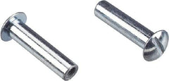 Made in USA - #10-24 Thread Barrel, Slotted/Phillips Drive, Steel Sex Bolt & Binding Post - Zinc-Plated Finish, 3/8" Long Barrel - Americas Industrial Supply