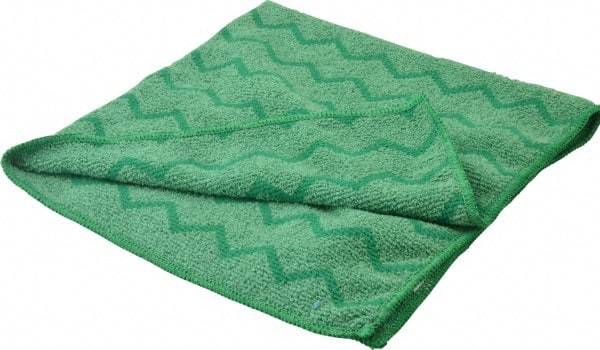 Rubbermaid - Dry Microfiber Wipes - 20" x 20" Sheet Size, Green - Americas Industrial Supply