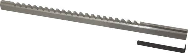 Value Collection - 3/16" Keyway Width, Style C, Keyway Broach - High Speed Steel, Bright Finish, 3/8" Broach Body Width, 25/64" to 2-1/2" LOC, 11-3/4" OAL - Americas Industrial Supply