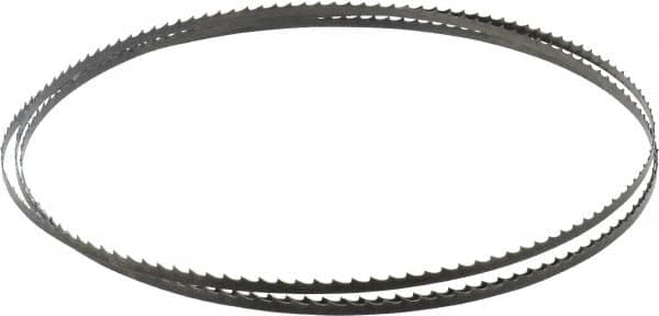 Starrett - 4 TPI, 7' 9" Long x 1/4" Wide x 0.025" Thick, Welded Band Saw Blade - Carbon Steel, Toothed Edge, Raker Tooth Set, Flexible Back, Contour Cutting - Americas Industrial Supply