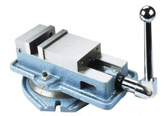 Interstate - 5" Jaw Width, 4-11/32" Jaw Opening Capacity, Horizontal Swivel Machine Vise - Manual Operation, 1 Station, 14-3/8" Long x 5-1/4" High x 1-3/8" Deep, 1-3/8" Jaw Height - Americas Industrial Supply