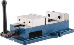 Interstate - 4" Jaw Width, 4" Jaw Opening Capacity, Horizontal Stationary Machine Vise - Manual Operation, 6,750 Lb Capacity, 1 Station, 12-3/8" Long x 3.7" High x 1-1/4" Deep, 1-1/4" Jaw Height, Cast Iron - Americas Industrial Supply