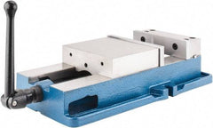 Interstate - 8" Jaw Width, 8" Jaw Opening Capacity, Horizontal Stationary Machine Vise - Manual Operation, 11,250 Lb Capacity, 1 Station, 20" Long x 6.1" High x 1-15/16" Deep, 1-15/16" Jaw Height, Cast Iron - Americas Industrial Supply