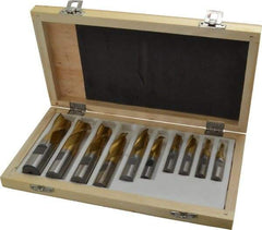 Interstate - 3/16 to 3/4", 2 Flute Square End Mill Set - TiN Coating, High Speed Steel, Single End, Centercutting - Americas Industrial Supply