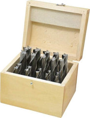 Interstate - 3/16 to 3/4", 2, 4 Flute Square End Mill Set - Uncoated, High Speed Steel, Single End, Centercutting - Americas Industrial Supply