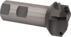 Everede Tool - 60° Lead Angle, 1.708" Max Cut Diam, 3/4" Min Cut Diam, 0.277" Max Depth of Cut, Indexable Chamfer and Angle End Mill - 3 Inserts, APLT 347 Insert Style, 3.2" Overall Length, Straight Shank, 120° Included Angle - Americas Industrial Supply