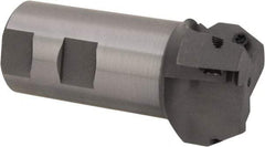 Everede Tool - 30° Lead Angle, 1.803" Max Cut Diam, 1-1/4" Min Cut Diam, 0.479" Max Depth of Cut, Indexable Chamfer and Angle End Mill - 3 Inserts, APLT 347 Insert Style, 3.2" Overall Length, Straight Shank, 60° Included Angle - Americas Industrial Supply