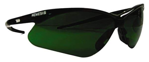 Jackson Safety - Green Lenses, Framed Welding Glasses - Scratch Resistant, Black Frame, Size Universal, Wrap Around - Americas Industrial Supply