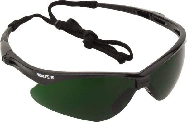 Jackson Safety - Green Lenses, Framed Welding Glasses - Scratch Resistant, Black Frame, Size Universal, Wrap Around - Americas Industrial Supply