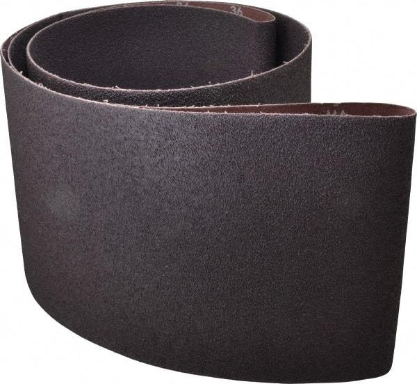 Norton - 8" Wide x 107" OAL, 36 Grit, Aluminum Oxide Abrasive Belt - Aluminum Oxide, Very Coarse, Coated, X Weighted Cloth Backing, Series R228 - Americas Industrial Supply