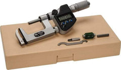 Mitutoyo - 1 to 2 Inch Range, Carbide Face, Electronic Multi Anvil Micrometer - Ratchet Stop Thimble, 0.0002 Inch Accuracy, 0.0001 Inch Resolution - Americas Industrial Supply