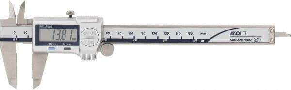 Mitutoyo - 0 to 150mm Range, 0.01mm Resolution, IP67 Electronic Caliper - Stainless Steel with 40mm Stainless Steel Jaws, 0.001" Accuracy, SPC Output - Americas Industrial Supply