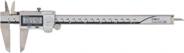 Mitutoyo - 0 to 200mm Range, 0.01mm Resolution, IP67 Electronic Caliper - Stainless Steel with 50mm Stainless Steel Jaws, 0.001" Accuracy, SPC Output - Americas Industrial Supply