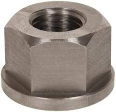 Gibraltar - 1-8, 2" Flange Diam, 1-1/4" High, 1-5/8" Across Flats, Flange Nut - Grade 303 Stainless Steel, 1/4" Flange Height - Americas Industrial Supply