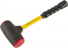 NUPLA - 64 oz Head 7/8" Face Diam Urethane Dead Blow Hammer - 15-1/2" OAL, Fiberglass Handle - Americas Industrial Supply