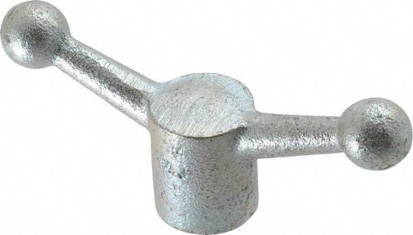 Gibraltar - 2 Offset Arms, Zinc Plated, Blank Speed Handle - 2-1/4" High, 1/2" Arm Diam, 1-1/8" Hub Diam, 3/4" Ball Diam - Americas Industrial Supply