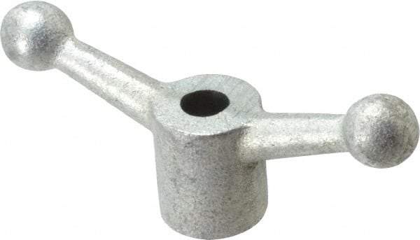 Gibraltar - 2 Offset Arms, 0.499" Hole, Zinc Plated, Reamed Speed Handle - 2-1/4" High, 1/2" Arm Diam, 1-1/8" Hub Diam, 3/4" Ball Diam - Americas Industrial Supply