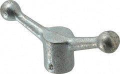 Gibraltar - 2 Offset Arms, Zinc Plated, Blank Speed Handle - 2-1/2" High, 9/16" Arm Diam, 1-3/8" Hub Diam, 7/8" Ball Diam - Americas Industrial Supply